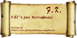 Fürjes Kolumbusz névjegykártya